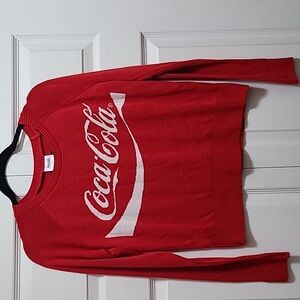 Coca-Cola retro cropped semi sheer sweater size M EUC scoop‎ neck